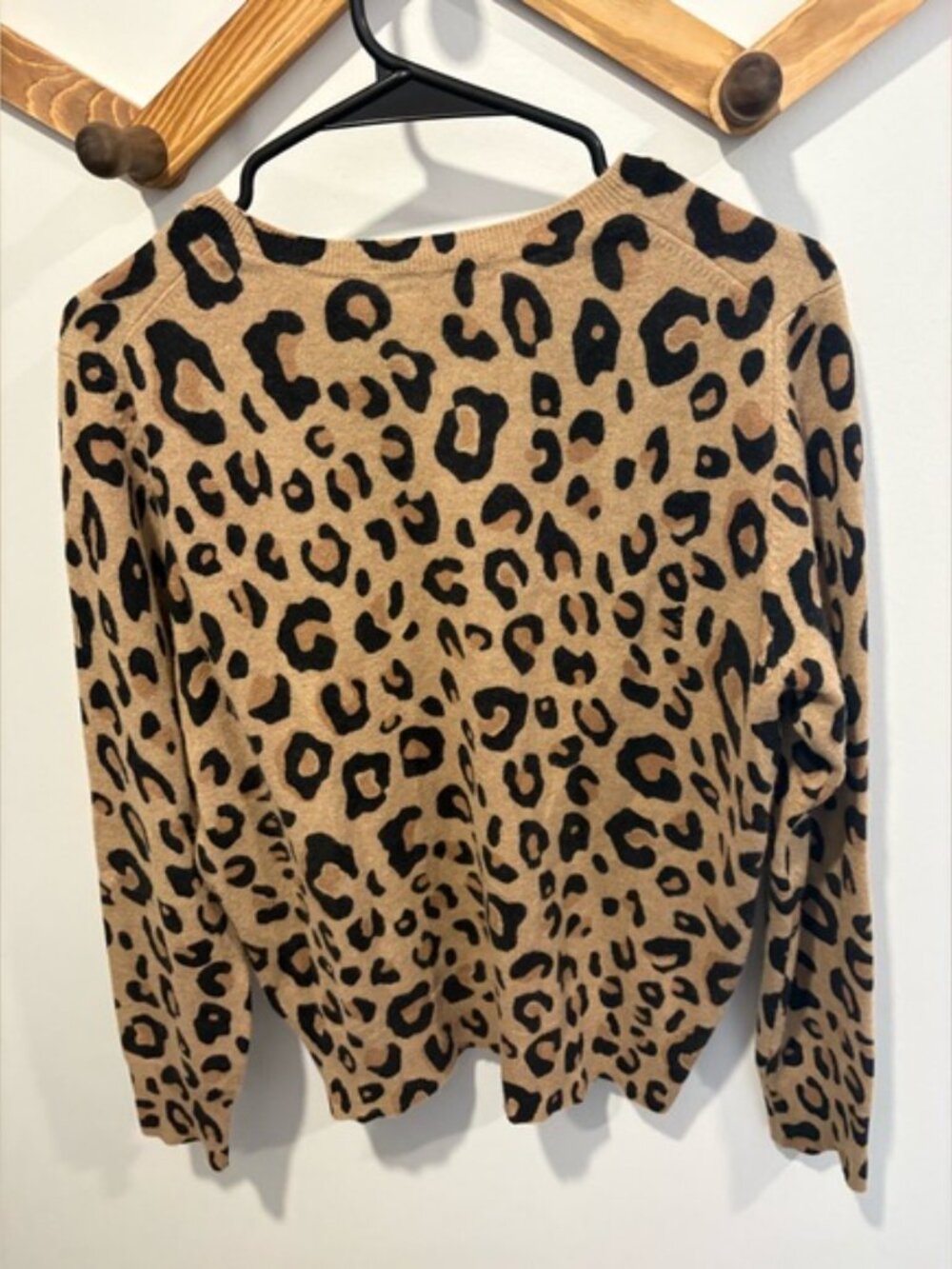 Autograph Leopard Print Sweater 100% Cashmere Size 12 - Picture 6 of 7
